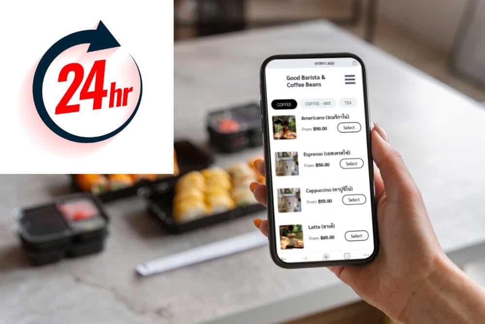Online ordering website for restaurants-rders 24 hours a day