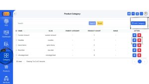 Restaurant POS system - basic mode screen shot demo - Category panel
