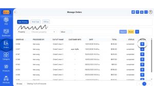Restaurant POS system - basic mode screen shot demo - Order Panel