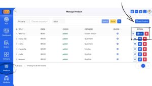 Restaurant POS system - basic mode screen shot demo product panel